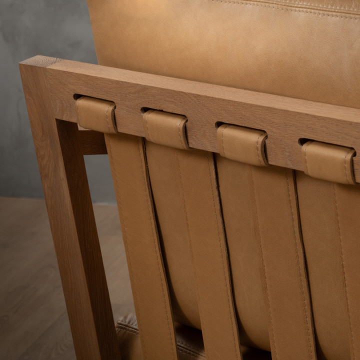 Clarens Leather Armchair - Oak - Desert - 8