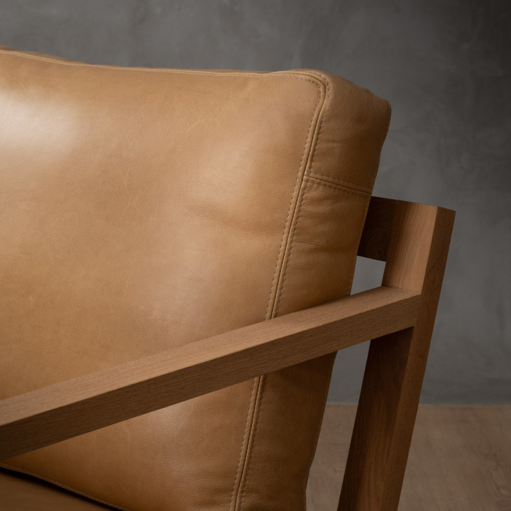 Clarens Leather Armchair - Oak - Desert - 9