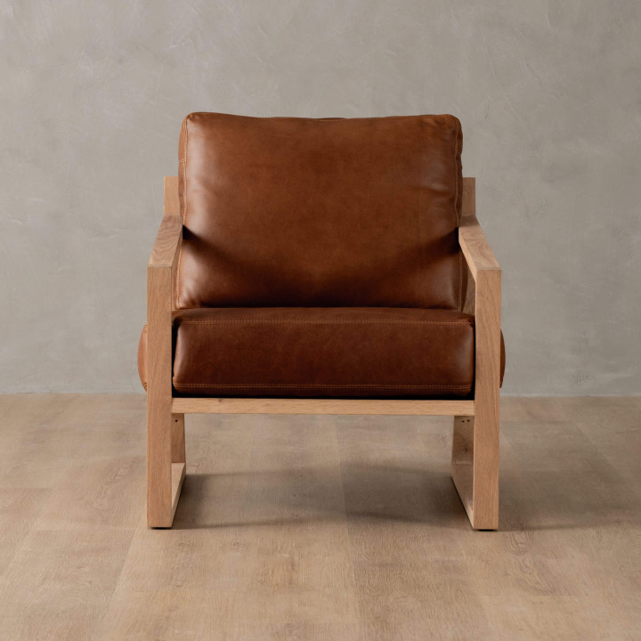 Clarens Leather Armchair - Oak - Butterscotch - 3