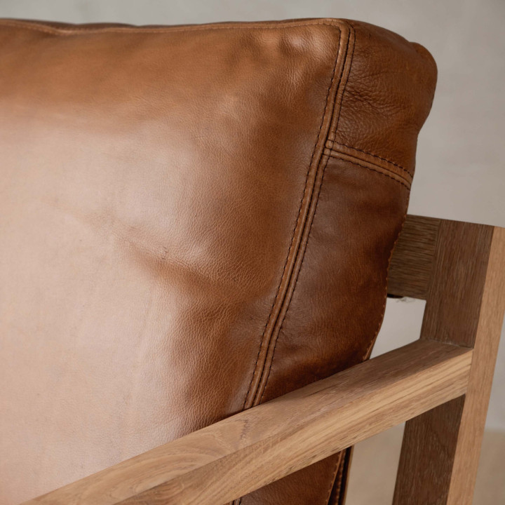 Clarens Leather Armchair - Oak - Butterscotch - 9