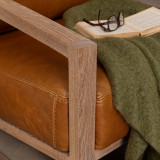 Clarens Leather Armchair - Oak - Ginger - 4