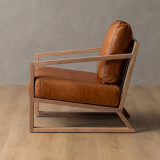 Clarens Leather Armchair - Oak - Ginger - 6