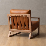 Clarens Leather Armchair - Oak - Ginger - 7