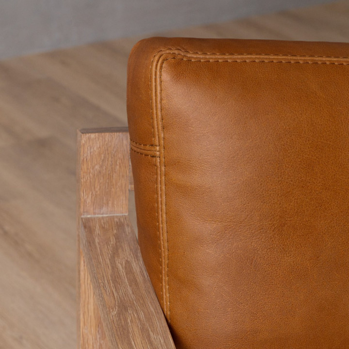 Clarens Leather Armchair - Oak - Ginger - 8