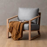 Clarens Leather Armchair - Oak - Grey - 2