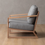 Clarens Leather Armchair - Oak - Grey - 5