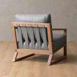 Clarens Leather Armchair - Oak - Grey - 6