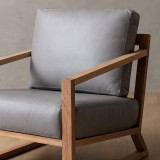 Clarens Leather Armchair - Oak - Grey - 7