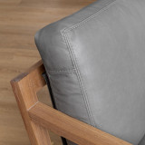 Clarens Leather Armchair - Oak - Grey - 8
