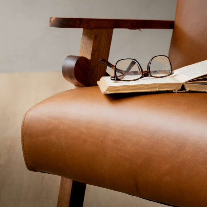 Gariep Leather Armchair - Blackwood - Butterscotch - 2