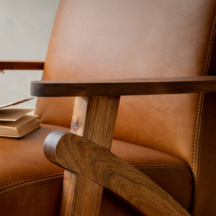 Gariep Leather Armchair - Blackwood - Butterscotch - 3