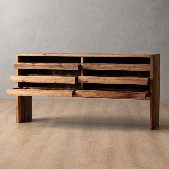 Large Linear Wine Rack - Blackwood - 4