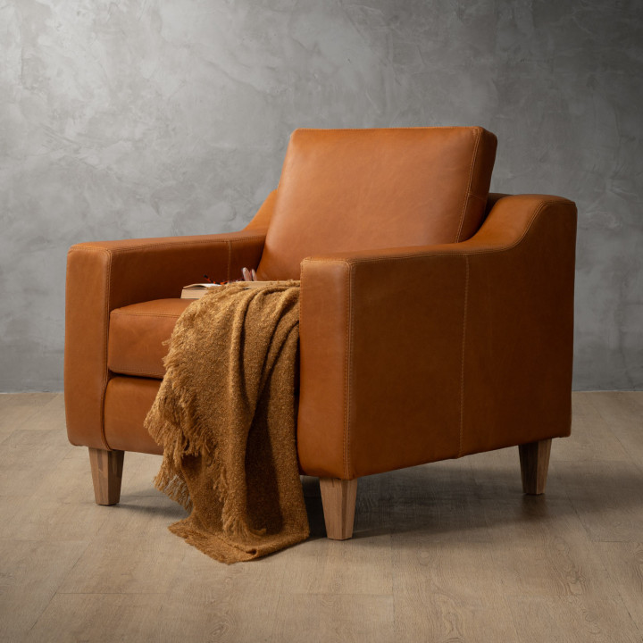 Douglas Leather Armchair - Ginger - 3