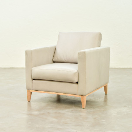 Cape Town Leather Armchair - Cream