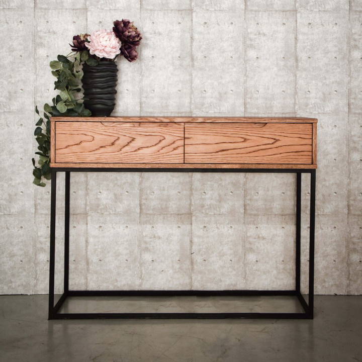 Tankwa Server Two Drawer - Old Brown Oak Veneer - 2
