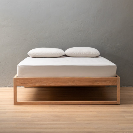 Swazi Bed Base - Double - Oak - 1