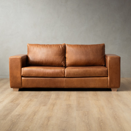 2.2m Westerman Leather Couch - Ginger - 1