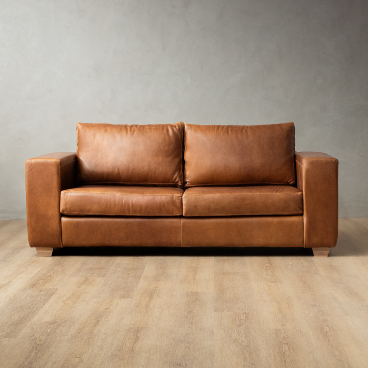 2.2m Westerman Leather Couch - Ginger - 1