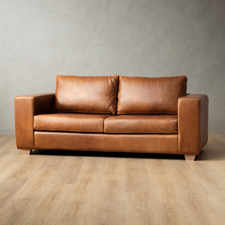 2.2m Westerman Leather Couch - Ginger - 2