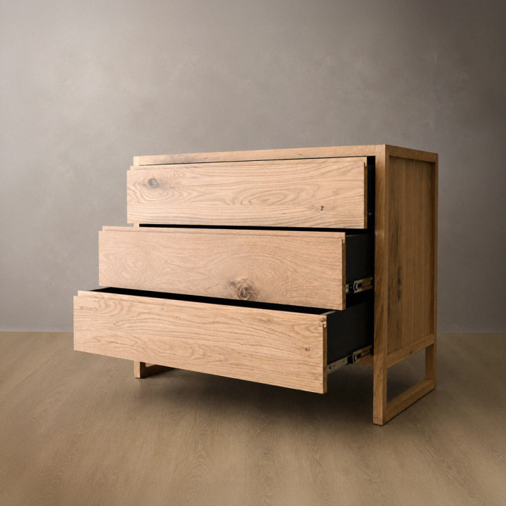 Swazi Three Drawer Chest - Oak - 2