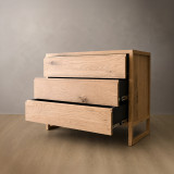 Swazi Three Drawer Chest - Oak - 2