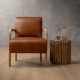 Palmiet Leather Armchair - Oak - Butterscotch - 2