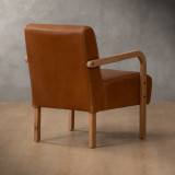Palmiet Leather Armchair - Oak - Butterscotch - 7