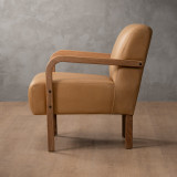 Palmiet Leather Armchair - Oak - Desert - 5