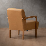 Palmiet Leather Armchair - Oak - Desert - 6