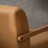 Palmiet Leather Armchair - Oak - Desert - 7