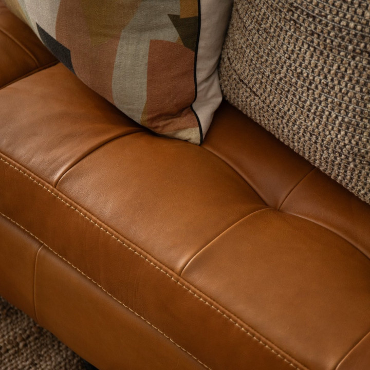 Glenhaven 3-Seater Leather Couch - Tan - 8