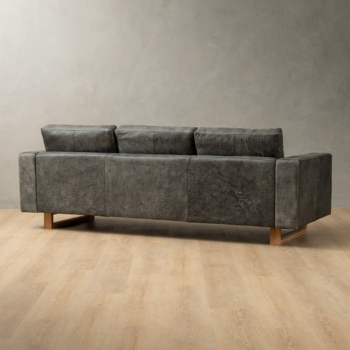 Clarkson 3-Seater Leather Couch - Charcoal - 2