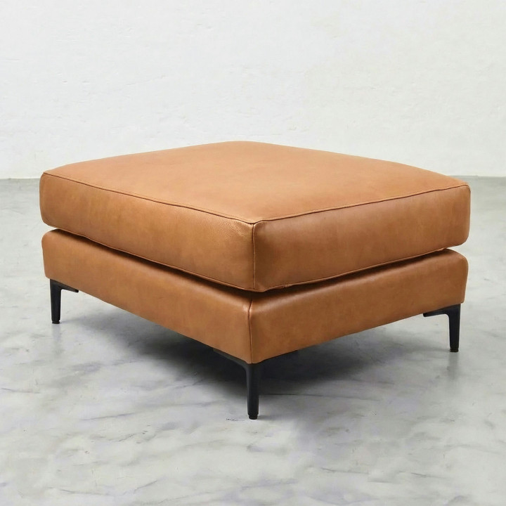 Tulbagh Leather Ottoman - Ginger - 1