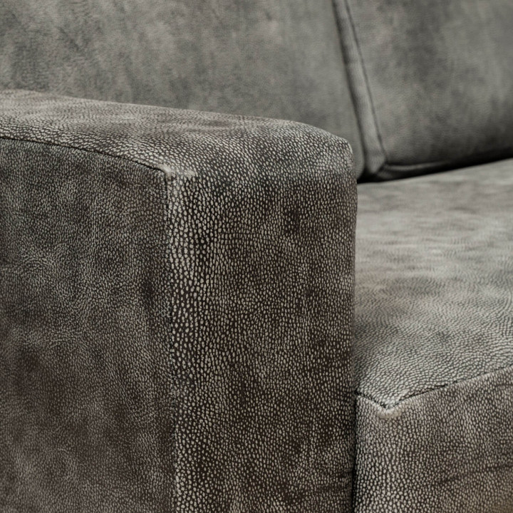 Clarkson 3-Seater Leather Couch - Charcoal - 4