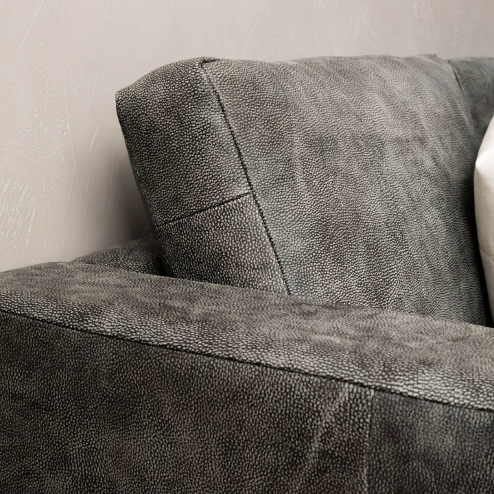Clarkson 3-Seater Leather Couch - Charcoal - 5