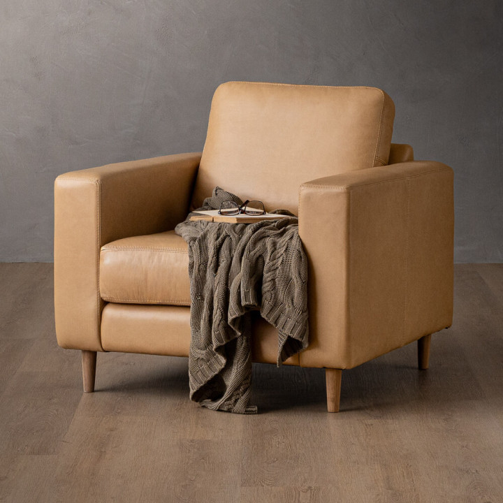 Parys Leather Armchair - Desert - 2