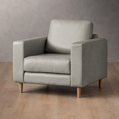Parys Leather Armchair - Grey - 1