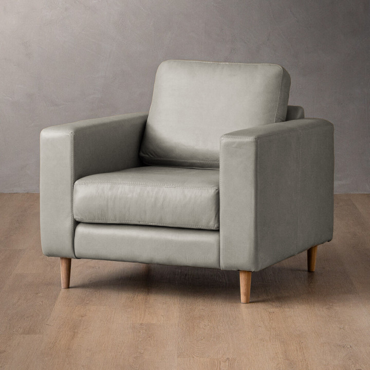 Parys Leather Armchair - Grey - 1