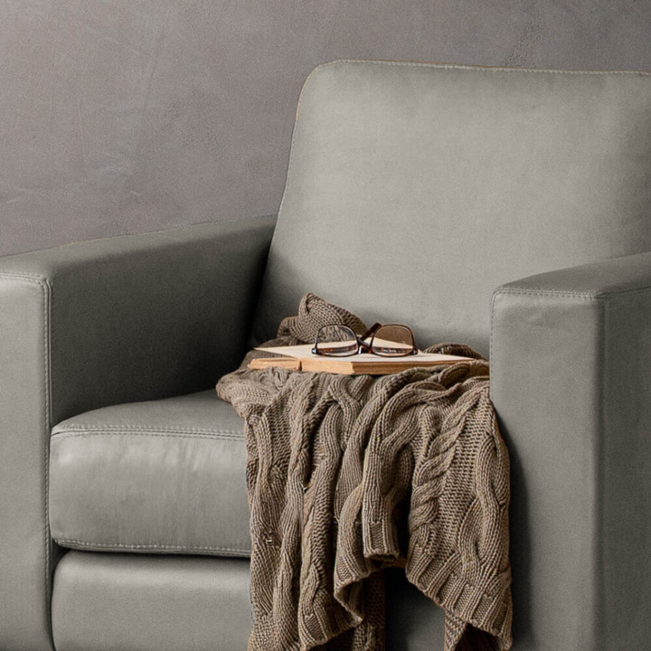 Parys Leather Armchair - Grey - 2