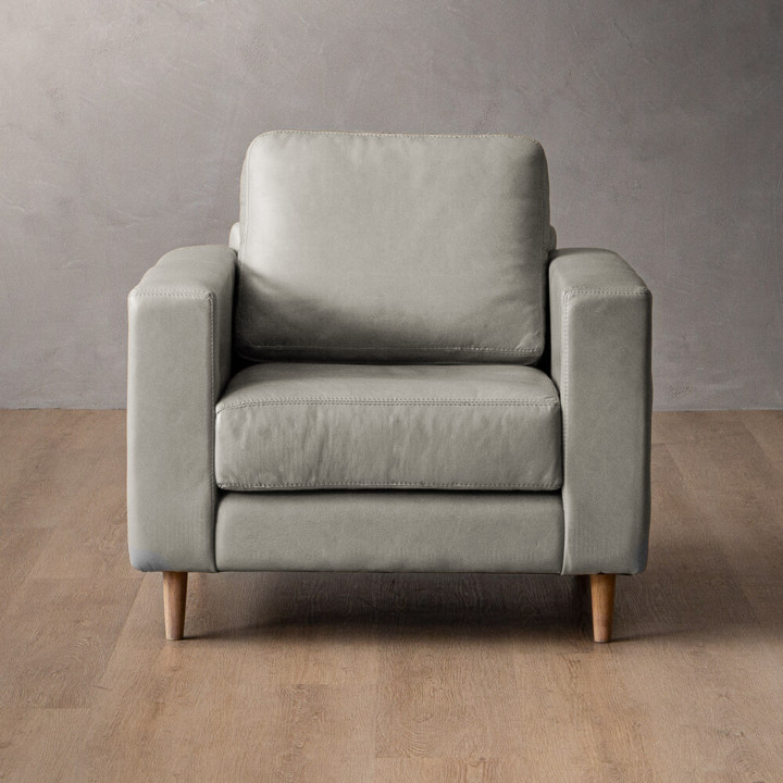 Parys Leather Armchair - Grey - 3