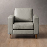 Parys Leather Armchair - Grey - 3