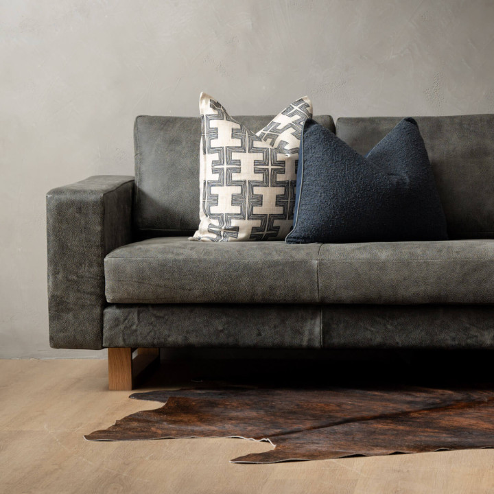 Clarkson 3-Seater Leather Couch - Charcoal - 10