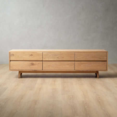 Philadelphia 6 Drawer TV Unit - Oak - 1