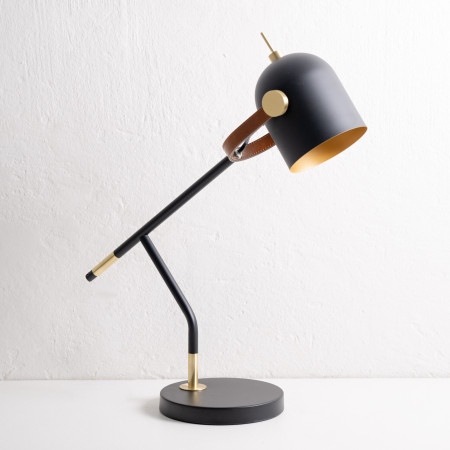 Leather Bound Black Desk Lamp - 1