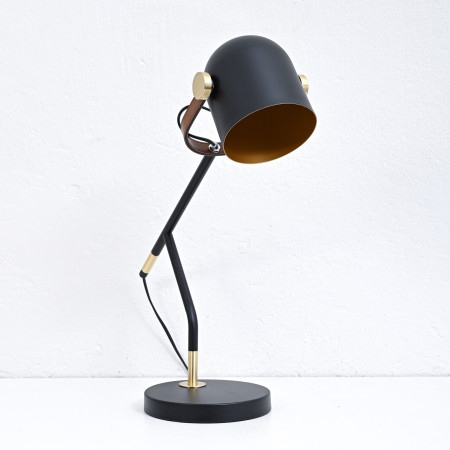 Leather Bound Table Lamp - Black - 1