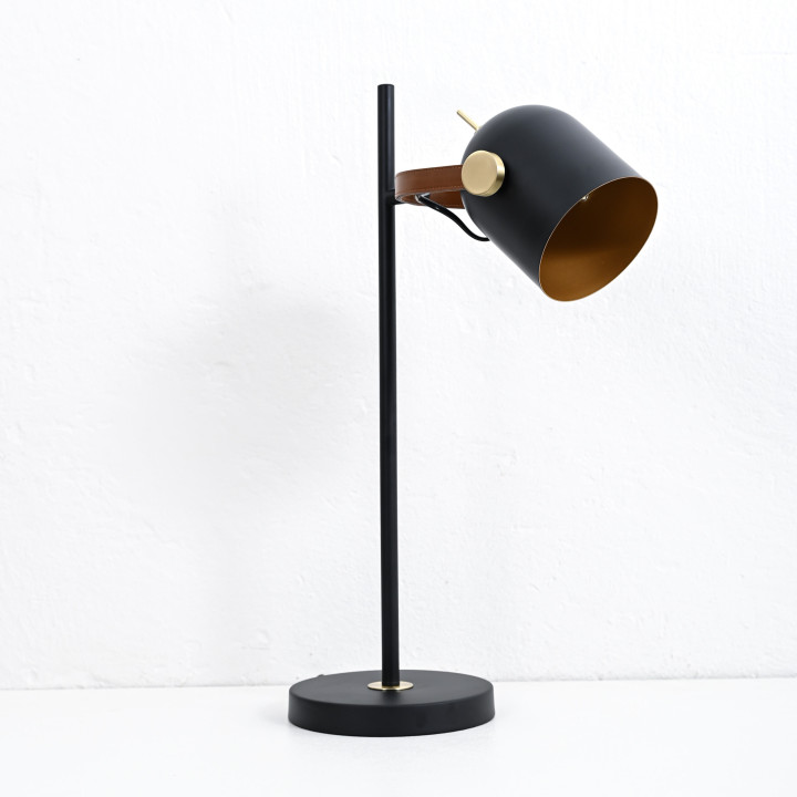 Leather Bound Table Lamp - Black - 2