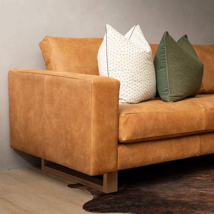 Clarkson 3-Seater Leather Couch - Caramel - 4