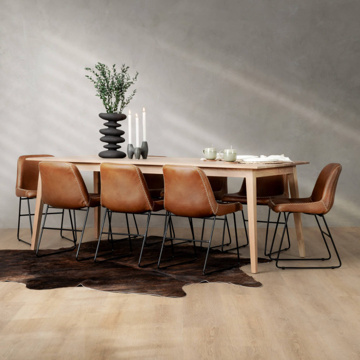 8-Seater Kitchen Dining Table (2.1m) - Oak - 3