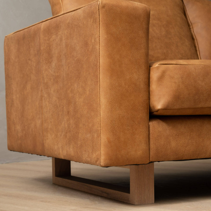 Clarkson 3-Seater Leather Couch - Caramel - 9
