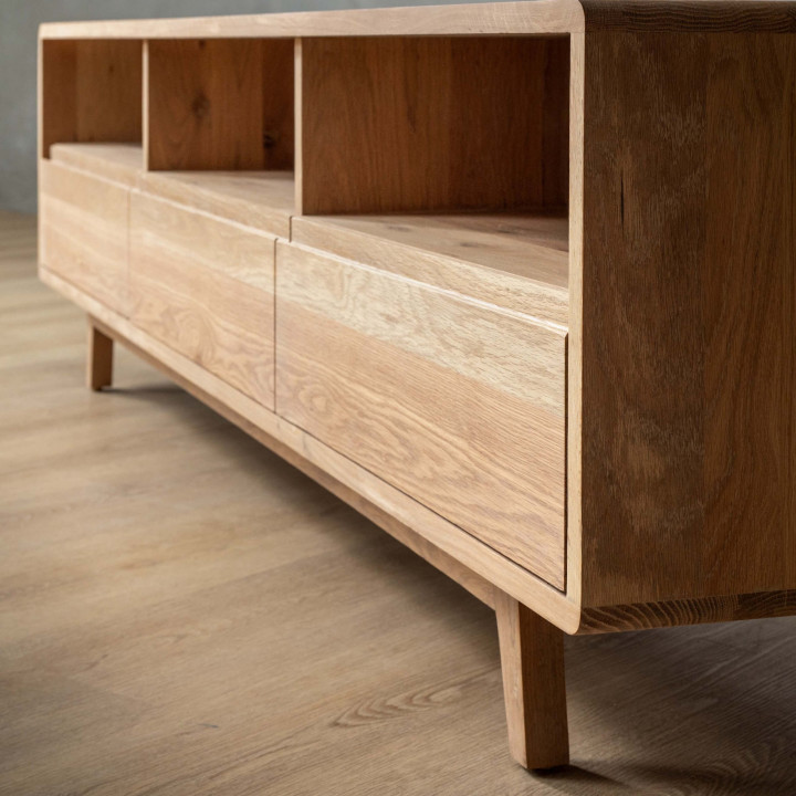 Philadelphia  3 Drawer TV Unit - Oak - 5